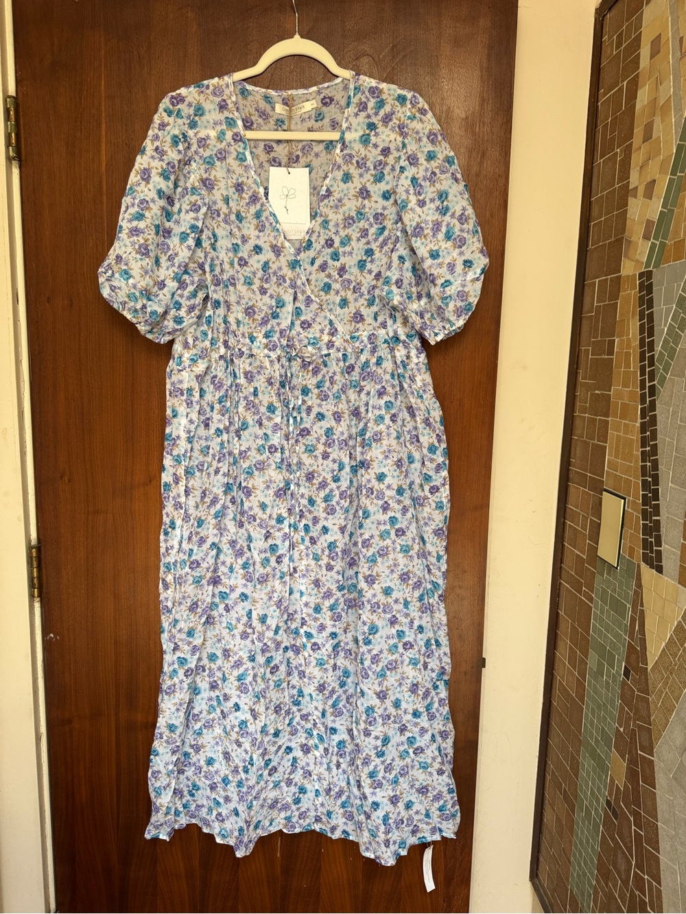 Christy Dawn Dahlia Blue and Purple Floral Maxi Dress